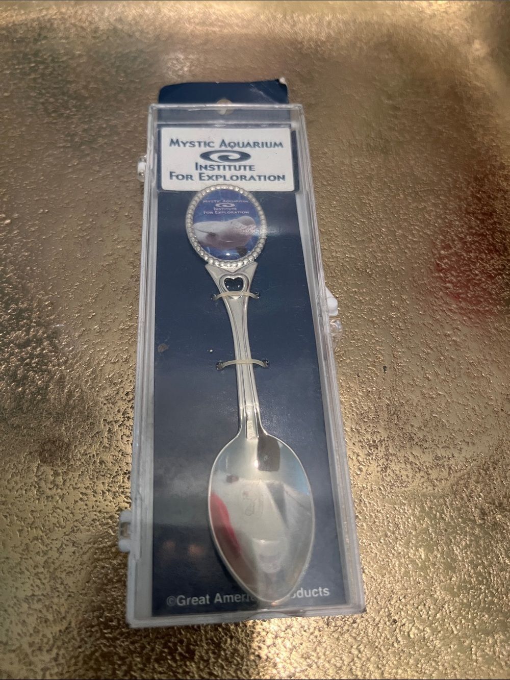 #1961**Vintage Mystic Aquarium Souvenir Silver Collectible Spoon